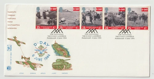 6/6/1994 UK GB FDC - D-Day 50th Anniversary - Stuart Cover - Portsmouth Spec #1