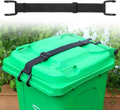 Metal Non-Slip Double Claw Trash Can Lid Lock, Adjustable Animal-Proof & Windpro