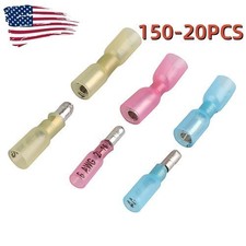 Red Heat Shrink Bullet Wire Connectors 22-16 AWG Male Female Crimp Terminals