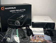 HAPPRUN H1 LCD Projector 9500 Lumens 1080p HDMI/USB Portable Speakers Black