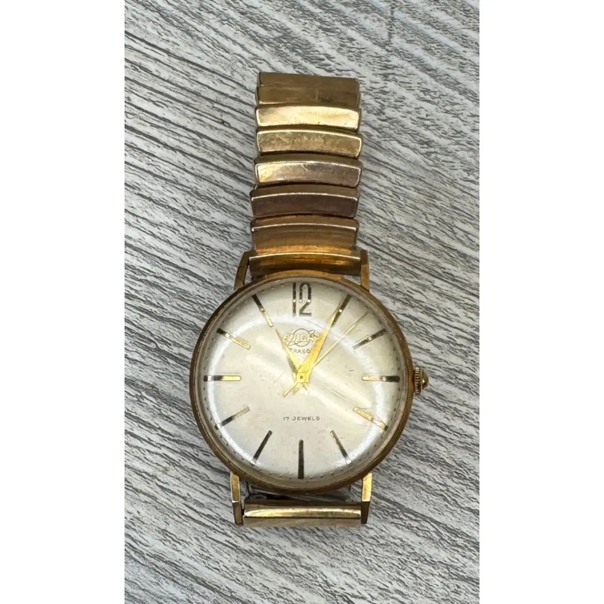 Vintage Enicar Ultrasonic 17 Jewel Swiss Men's Watch Gold Tone