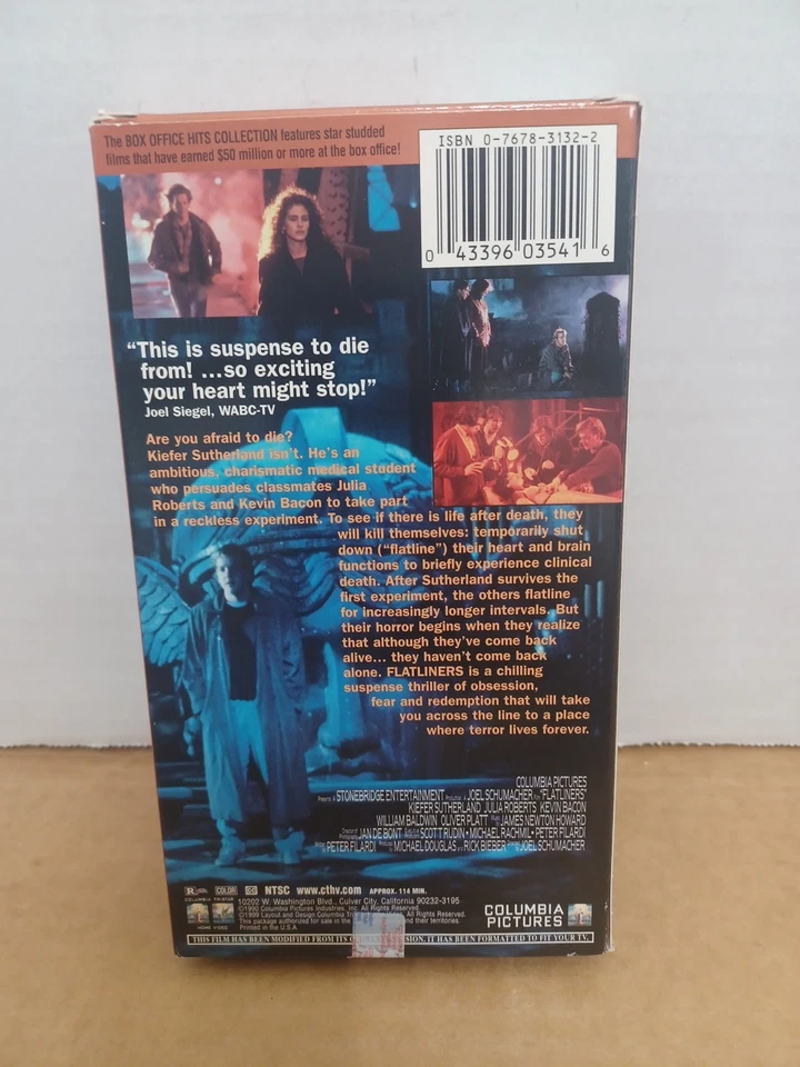 Flatliners,(VHS,1999) Kiefer Sutherland, Julia Roberts And Kevin Bacon  - Image 2 of 4