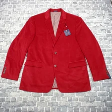 NWT Saddlebred Corduroy Blazer Mens 42R Red Two Buttons Cotton Christmas Holiday