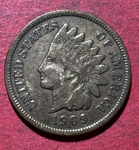 1909 US Indian Head Cent! VF Details! Last Year Issue! Lower Mintage Old US Coin