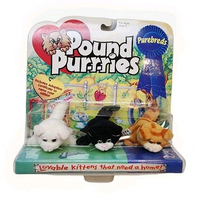 Pound Purrries Purbreds Cats Kittens NOS Package Wear Plush 1996 Galoob