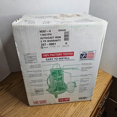 Zoeller M267 - 1/2 HP Cast Iron Sewage Pump (2'') w/ Vertical Float 