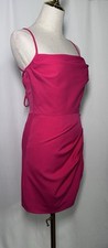 Gianni Bini Mini Bodycon Dress 2 Spaghetti Cocktail Cris Cross Slit Pink $179