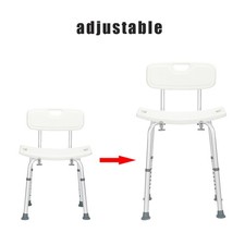 Aluminum Bathroom Chair Shower Seat Stool Adjustable For Disabled Elder Aid UK