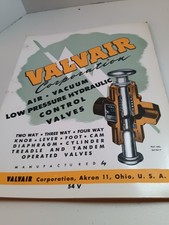 1953 Valvair Vaccum Control Hydraulic Valves Catalog Cylinder Brochure Binder