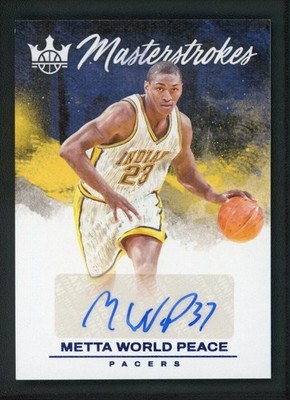 2023-24 METTA WORLD PEACE 02/25 AUTO PANINI COURT KINGS MASTERSTROKES AUTOGRAPHS