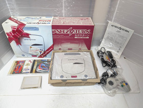 Sega Saturn WHITE  Console HST-0014 Power Memory Christmas Nights Japan Box