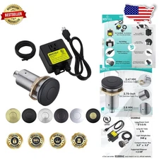 Garbage Disposal Air Switch -  Certified, All Metal, Matte Black