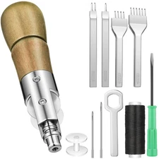 10 Pieces Sewing Awl Kit Leather Stitcher Kit Speedy Sewing Awl 1/2/4/6 Leath...