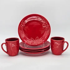 Red Lenox Rustic Berry 9" Salad Plates/Coffee Mugs PRICE IS PER PIECE