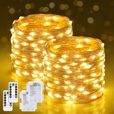 JMEXSUSS 2 Pack 132ft Battery Fairy Lights 400 LED Xmas Indoor Outdoor Decor