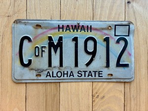 1990 Hawaii County of Maui License Plate