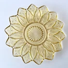 Federal Glass Starburst Sunflower 9.25" Plate Amber Mid-Century Depression Glass