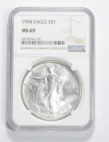 MS69 1994 American Silver Eagle NGC Brown Label *5966
