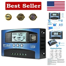 High-Efficiency 100A MPPT Solar Regulator with Dual USB Ports & Timer Settings