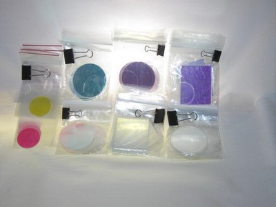 STAINED GLASS PACK: TRANSPARENT W/ COLOR REFLECTIVE CIRCLES & SQUARES PACK 1