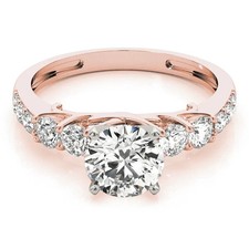 Lab-Created 1.85 Ct Round Cut VVS1 Diamond Wedding Ring 14K Rose Gold Finish