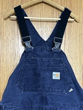 Carhartt FR Flame Resistant Blue Cotton Canvas Bib Overalls 38x34 FRR45 DNY