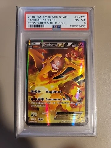 2016 CHARIZARD EX FULL ART HOLO BLACK STAR PROMO POKEMON XY121 PSA 8