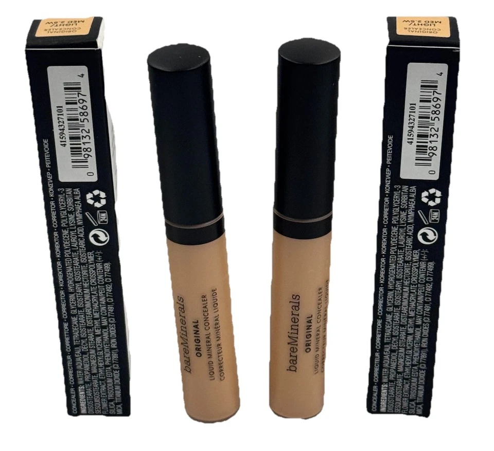 Bare Minerals Original Liquid Mineral Concealer Light Med 2.5W 2 X 0.2 oz. 2 Pcs - Image 2 of 3