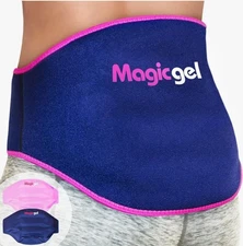 Magic Gel Ice Pack for Back Pain Relief | 2 Pack Lower Back Wrap for Hot or Cold