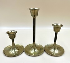Vintage Brass Candle Stick Holder Set of 3 MC...