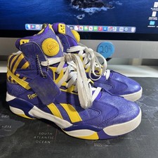 Reebok The Pump Shaq Attaq Sneakers Shoes LSU Tigers Lakers Purple Yellow Mens 9 Reebok Pump Shaq Attack LSU Basketball Shoes Mens 8 Purple  main image 2