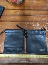 SONY BLACK VINYL DRAWSTRING HEADPHONES BAG  LOT of 2 