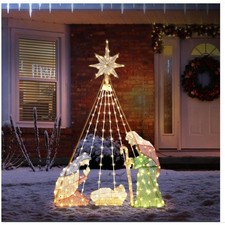 6ft Outdoor Nativity Set Light-Up Nativity Scene Christmas Decoration 220 LED