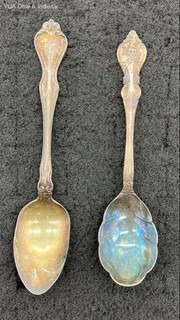 Lot of 2 Sterling Silver Spoons Westmorland Lady Hilton & Ornate Sugar Spoon