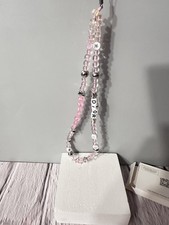 DIOR Beauty Lip Glow Pink Beaded Key Ring Phone Charm Phone Strap Bag Charm NEW