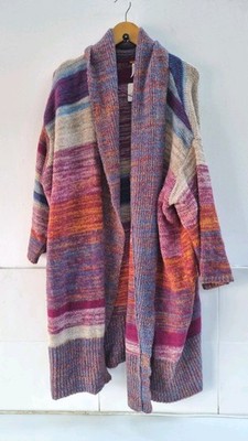 Free People Strickjacke Ozean Sonnenuntergang Wollmischung lange Strickjacke Größe Small UVP 298 $.