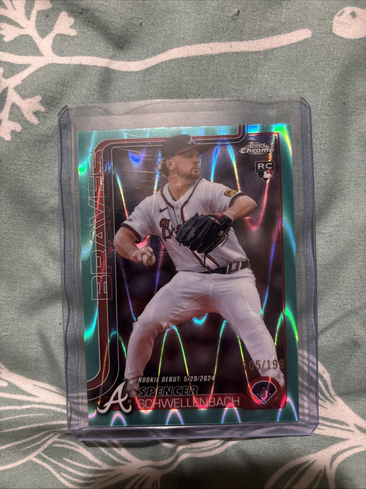 2025 Topps Chrome Update-#USC132 Spencer Schwellenbach (RC) Aqua Raywave /199