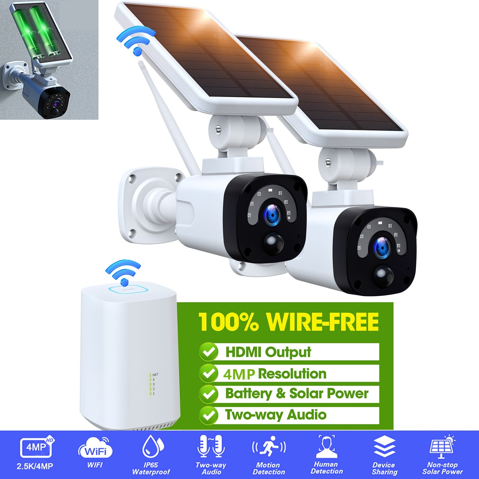 CAMCAMP Solar Battery Powered Wireless Security Camera Syste
