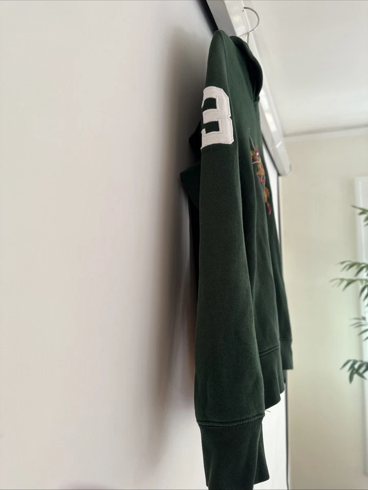 Hunter Green Ralph Lauren Hoddie. Boys 10-12. Great Condition - Image 2 of 2