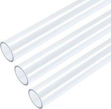 3 Pcs Round Clear Rigid Tubing Pipe, 0.87 Inch 22 mm ID x 1 Inch 25 mm OD x