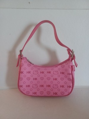 Hello Kitty Sanrio Y2K 2003 Monogram PVC Heart Star Shoulder Bag in Hot Pink