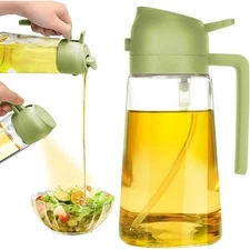 Oil Sprayer for Cooking, 2 in 1 Olive Oil Dispenser Bottle for Kitchen, 16Oz/470