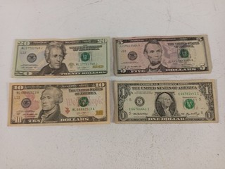 US Dollar Banknotes Bundle Mixed Denominations Used