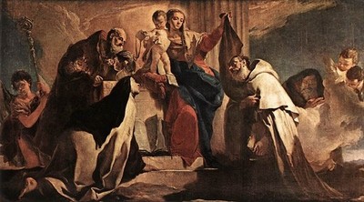 Tiepolo die Madonna vom Berg Karmel Detail1 Kunstdruck Poster Wanddeko Elegant