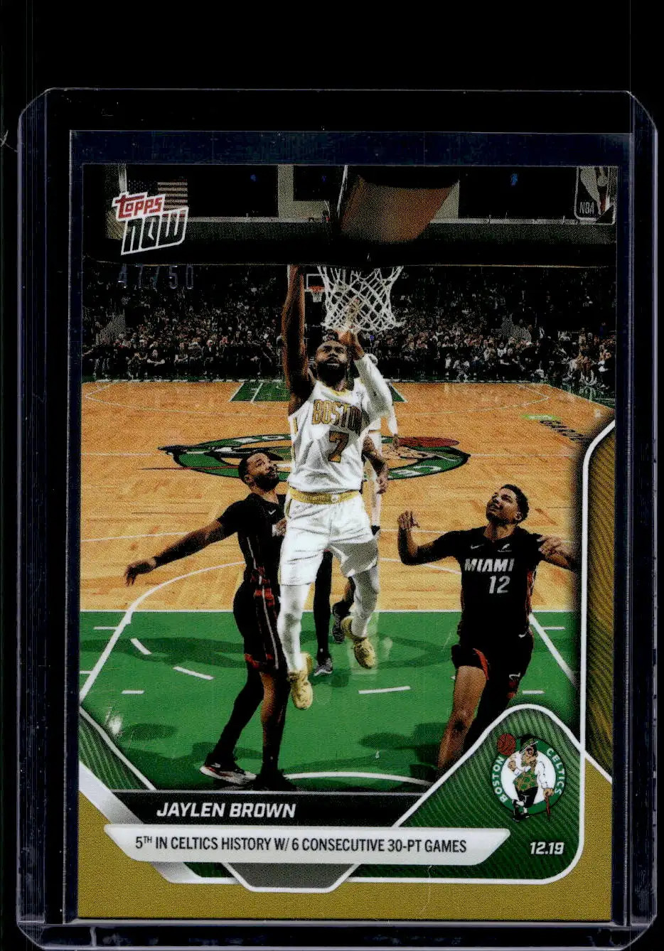 2025-26 Topps Now NBA #93 Jaylen Brown Gold Foil #d /50