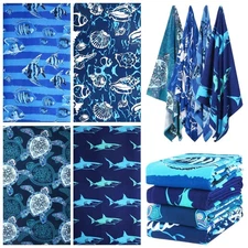 4 Packs Oversized Thin Beach Towel Set, 36 x 72 in XL Extra Large Big Soft Po...