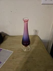 Vintage Fenton Plum Opalescent Hobnail Swung Bud Vase 8" 1959-62