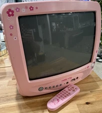 Hello Kitty 13-inch CRT TV with Remote Control Model HKTV13, Pink