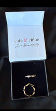 Cate & Chloe Silver Tone Round Crystal Hoop Earrings Hinged Closure