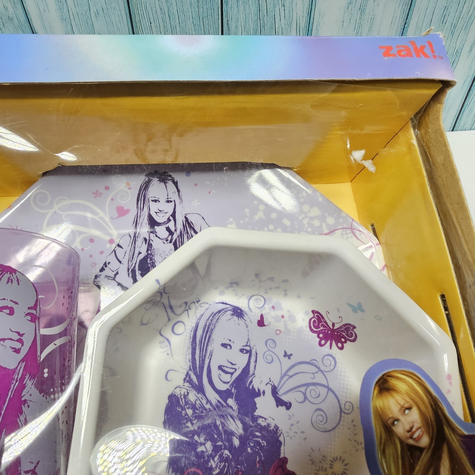 Vintage Zak Designs Hannah Montanna 3 Piece Dinnerware Set NIB 